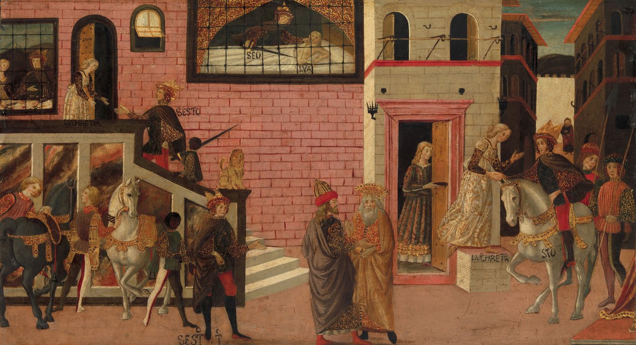 The Rape of Lucretia, slutten av 1400-begynnelsen av 1500-tallet. av Master of Marradi