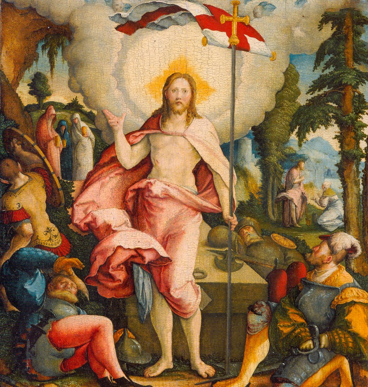 Norsk: Kristi oppstandelse og Noli me tangere Kristi oppstandelse og Noli me tangere av Master of Messkirch