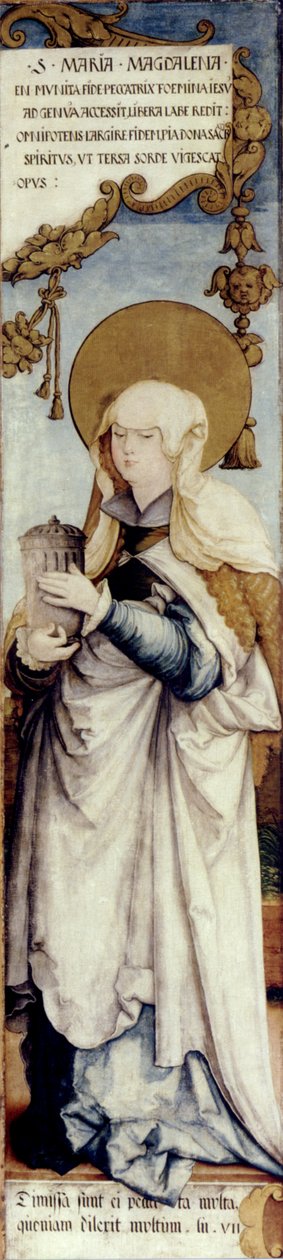 ekte fløyeksteriør av det tidligere høyalteret til St. Martins kirke, St. Maria Magdalena; Statsgalleriet Stuttgart, tidligere Donaueschingen, Fürstenberg Samlinger inv.nr. 73-75 av Master of Messkirch