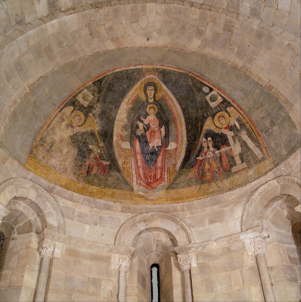 Jomfruen og barnet i majestet og tilbedelsen av magiene, ca. 1100. av Master of Pedret