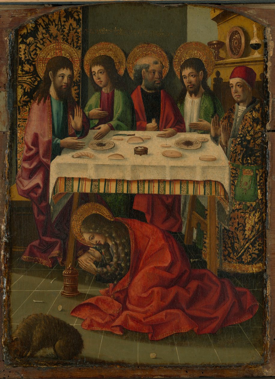 Den hellige Maria Magdalen salver Kristi føtter av Master of Perea