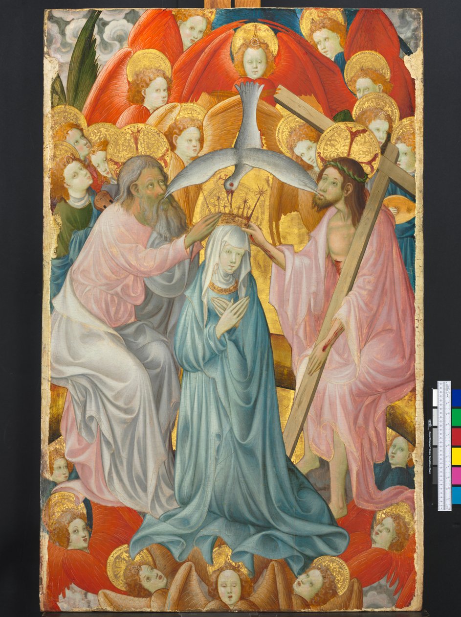 Jomfruens kroning med treenigheten, ca.1400 av Master of Rubielos de Mora