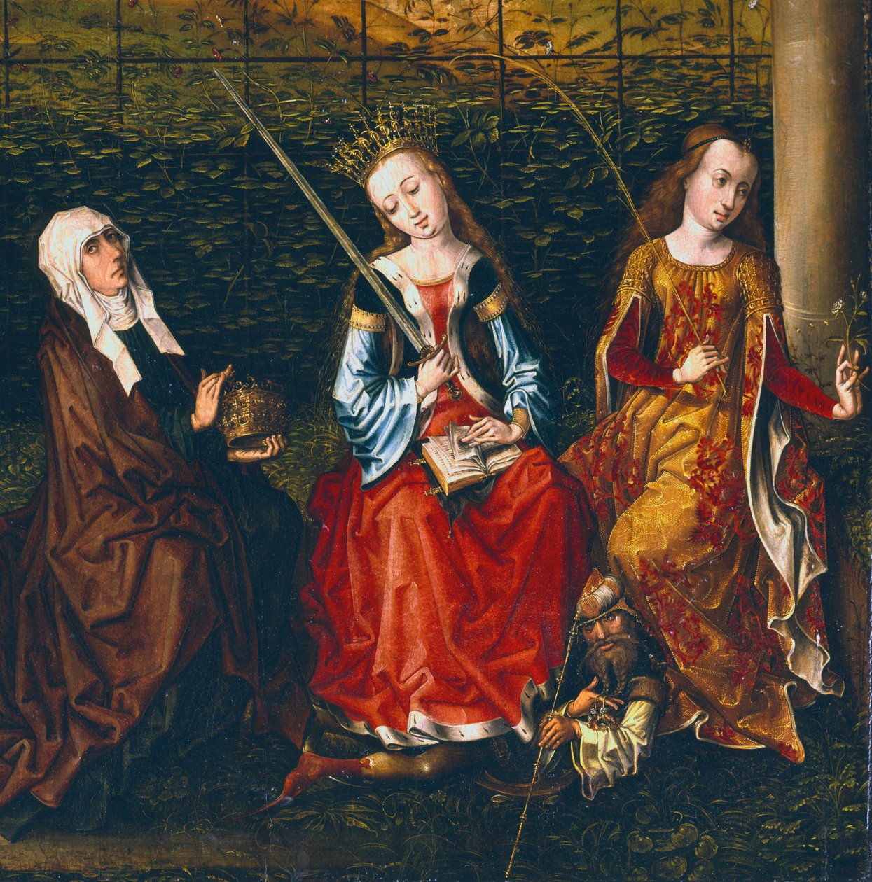 St. Elizabeth av Ungarn, St. Katarina av Alexandria og St. Rosalie av Padua, 1470-1500 av Master of Saint Gudule