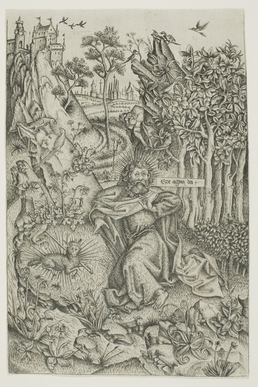 Døperen Johannes i ødemarken av Master of Saint John the Baptist
