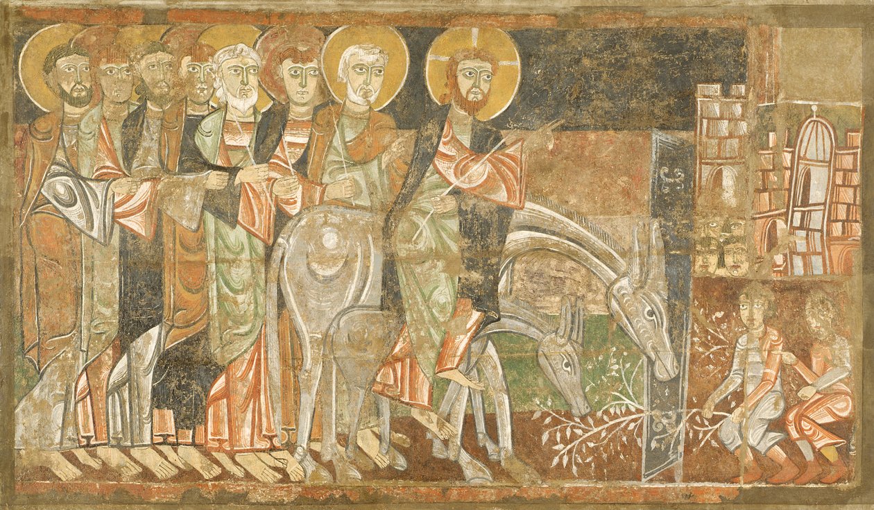 Kristi inntog i Jerusalem, ca. 1125 (fresco) av Master of San Baudel