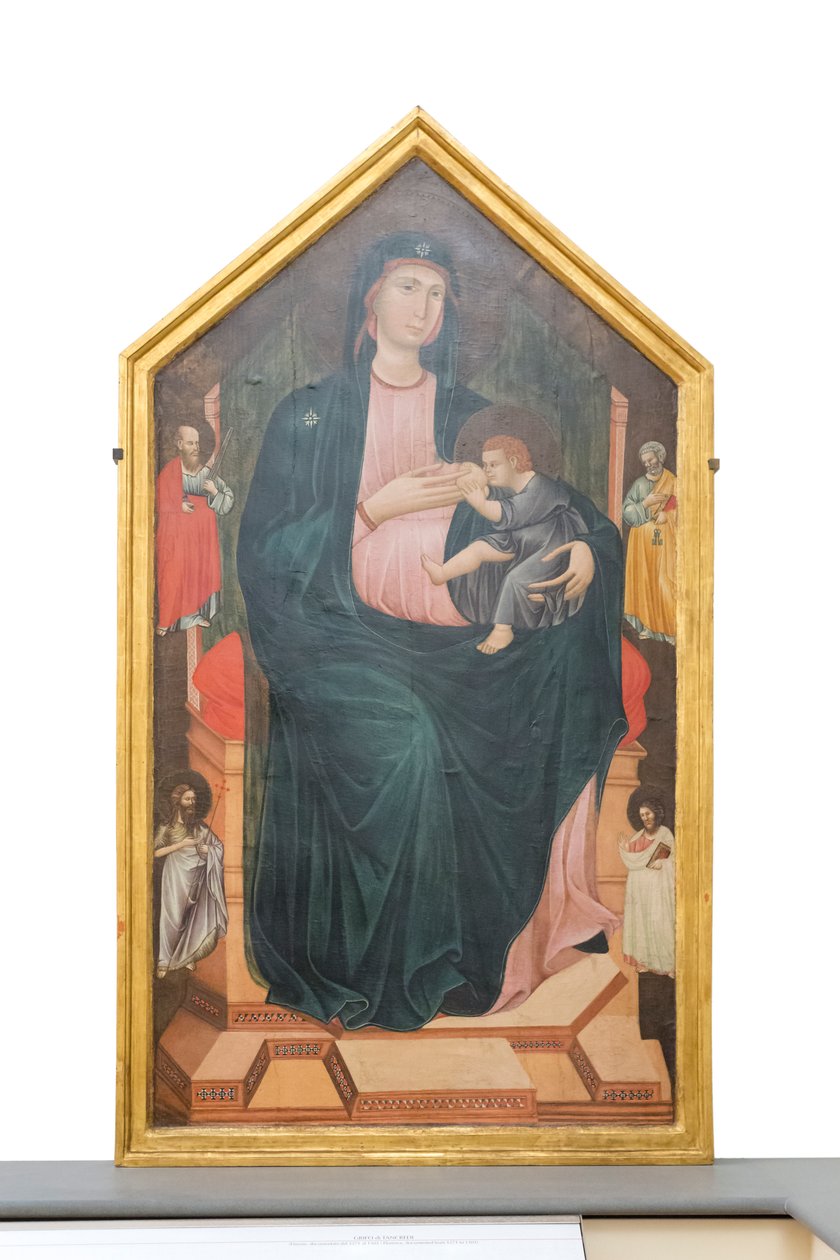 Madonna og barn med helgener, ca. 1300 (panel) av Master of San Gaggio