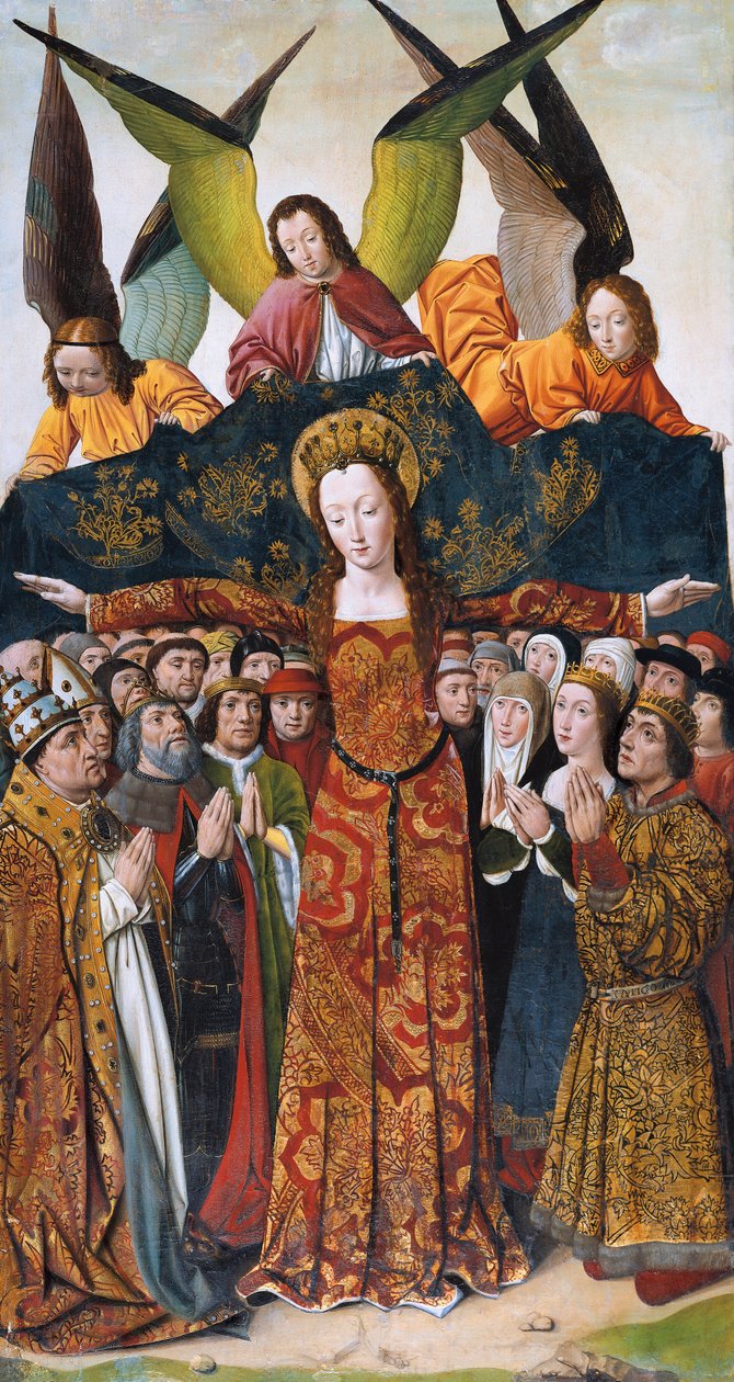 Virgin of Mercy, maleri av Mesteren av Santa Maria del Campo av Master of Santa Maria del Campo