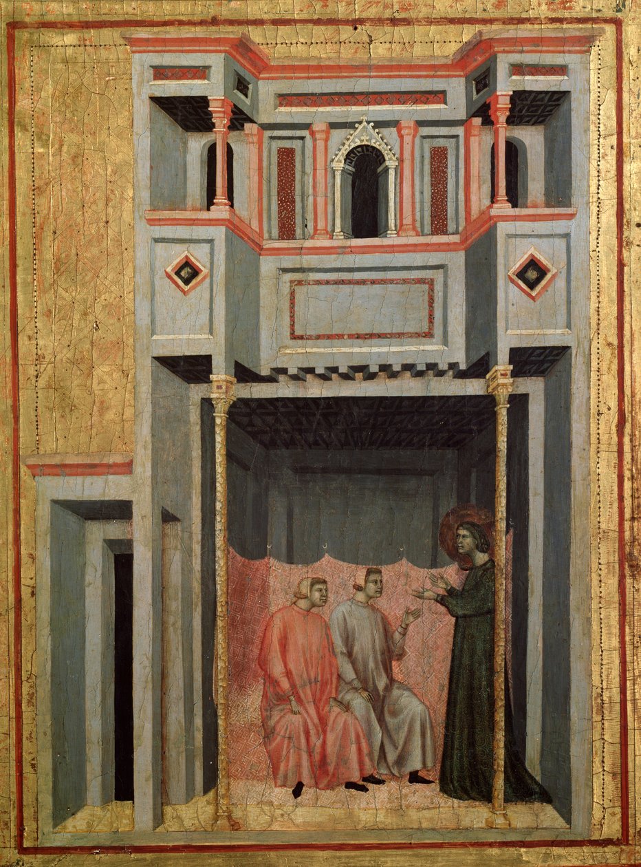 Syklus av livet til St. Cecilia. Detalj: Cecilia og Valerianus konverterer Tiburtius - altertavle, ca. 1290-1320 av Master of St. Cecilia