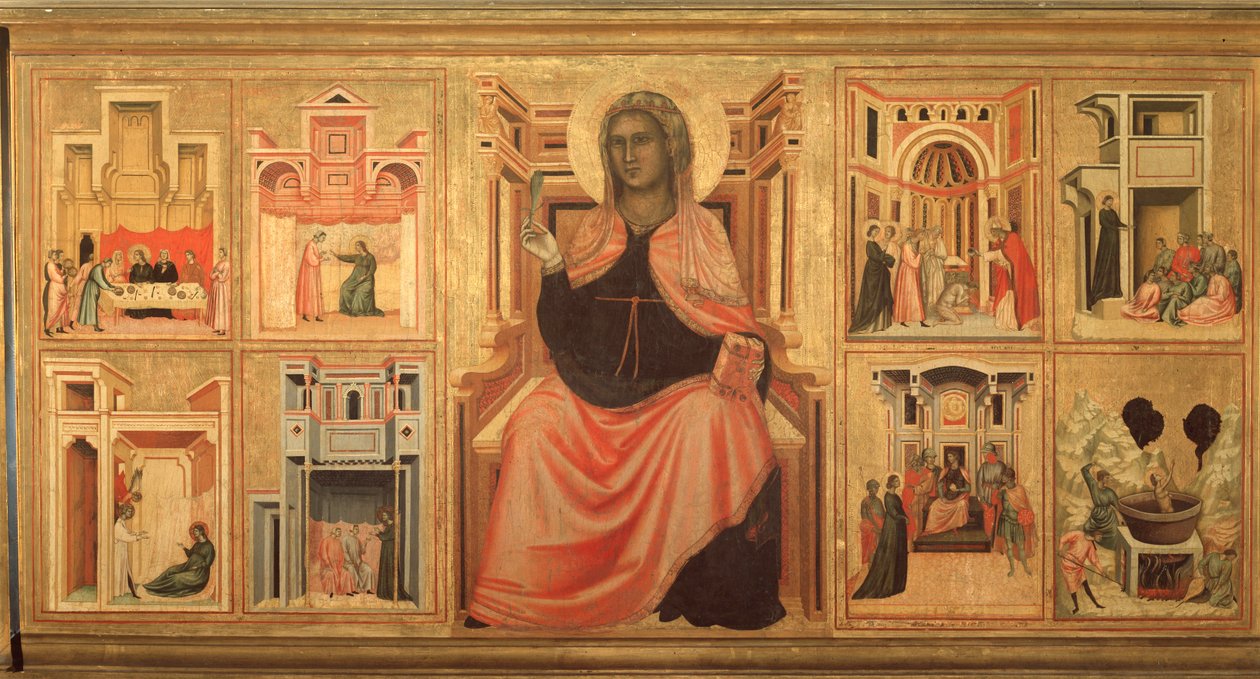 St Cecilia og historien om hennes liv - altertavle, ca. 1290-1320 av Master of St. Cecilia