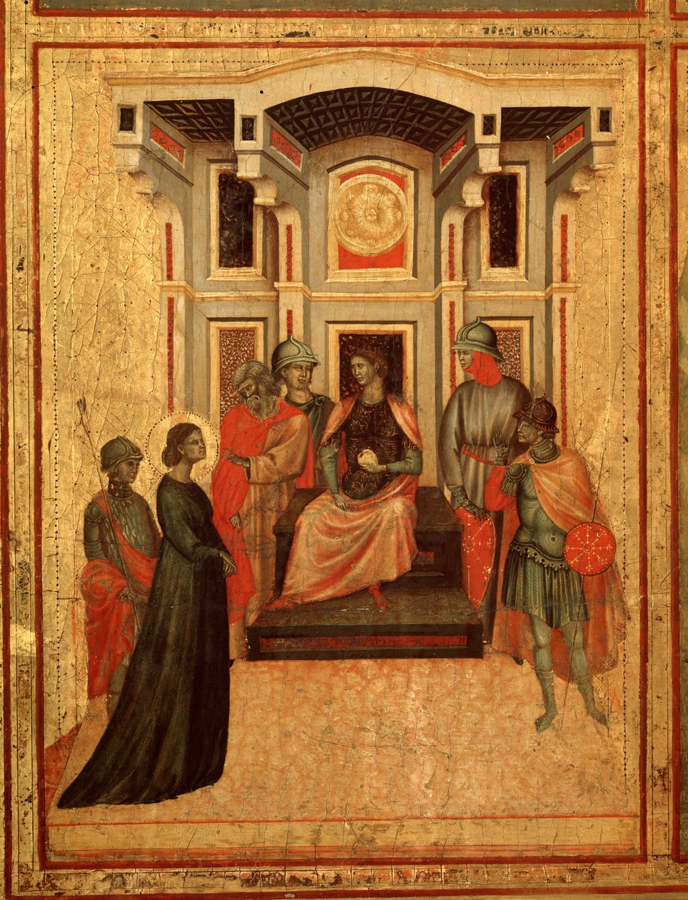 St. Cecilia og historien om hennes liv Detalj: St. Cecilia krangler med prefekten - altertavle, ca. 1290-1320 av Master of St. Cecilia