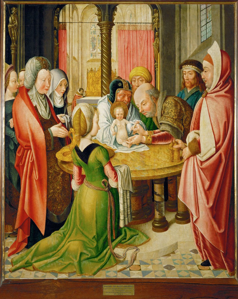 Omskjæring, ett av to paneler fra et alter … av Master of St. Severin