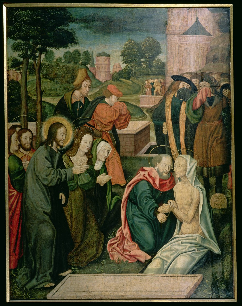 The Raising of St. Lazarus (se 160860 for par) av Master of St. Severin
