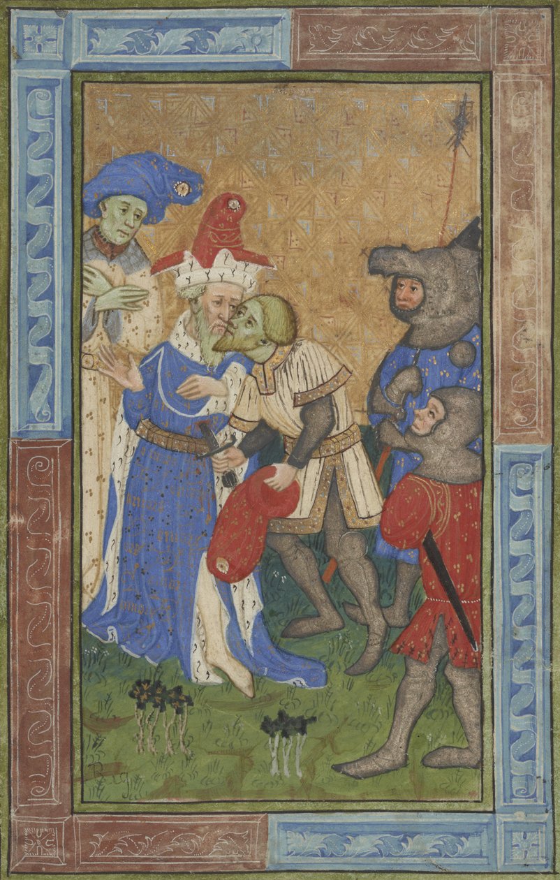 Attentatscene Ms B.11.7, ca. 1420 (tempera, sølv og gullmaling på pergament) av Master of Trinity College