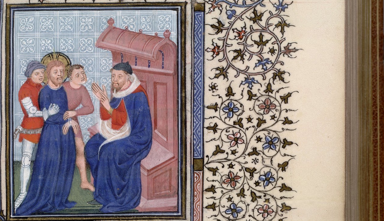 Kristus før Pilatus Timebok, 1400-tallet av Master of Troyes