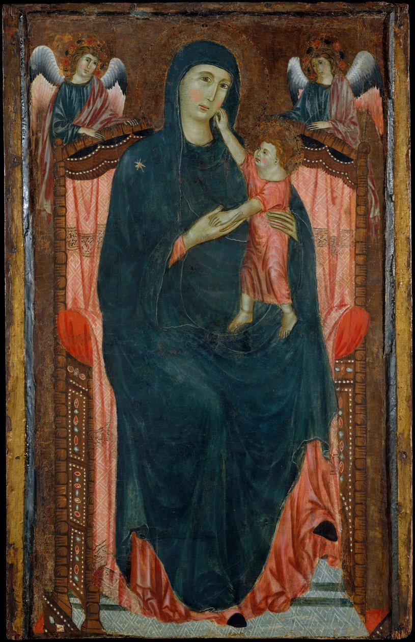 Madonna and Child Enthroned with Angels. av Master of Varlungo