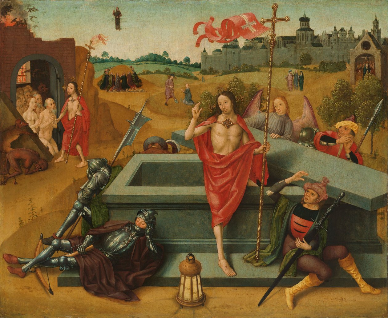 Kristi oppstandelse, ca. 1485-1500 (olje på panel) av Master of the Amsterdam Death of the Virgin