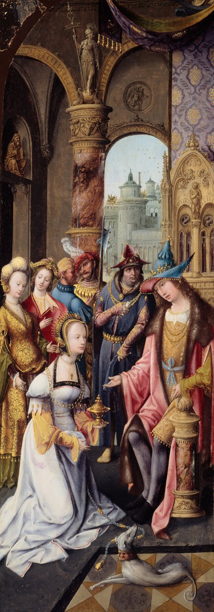 Kong Salomo mottar dronningen av Saba, 151520. av Master of the Antwerp Adoration