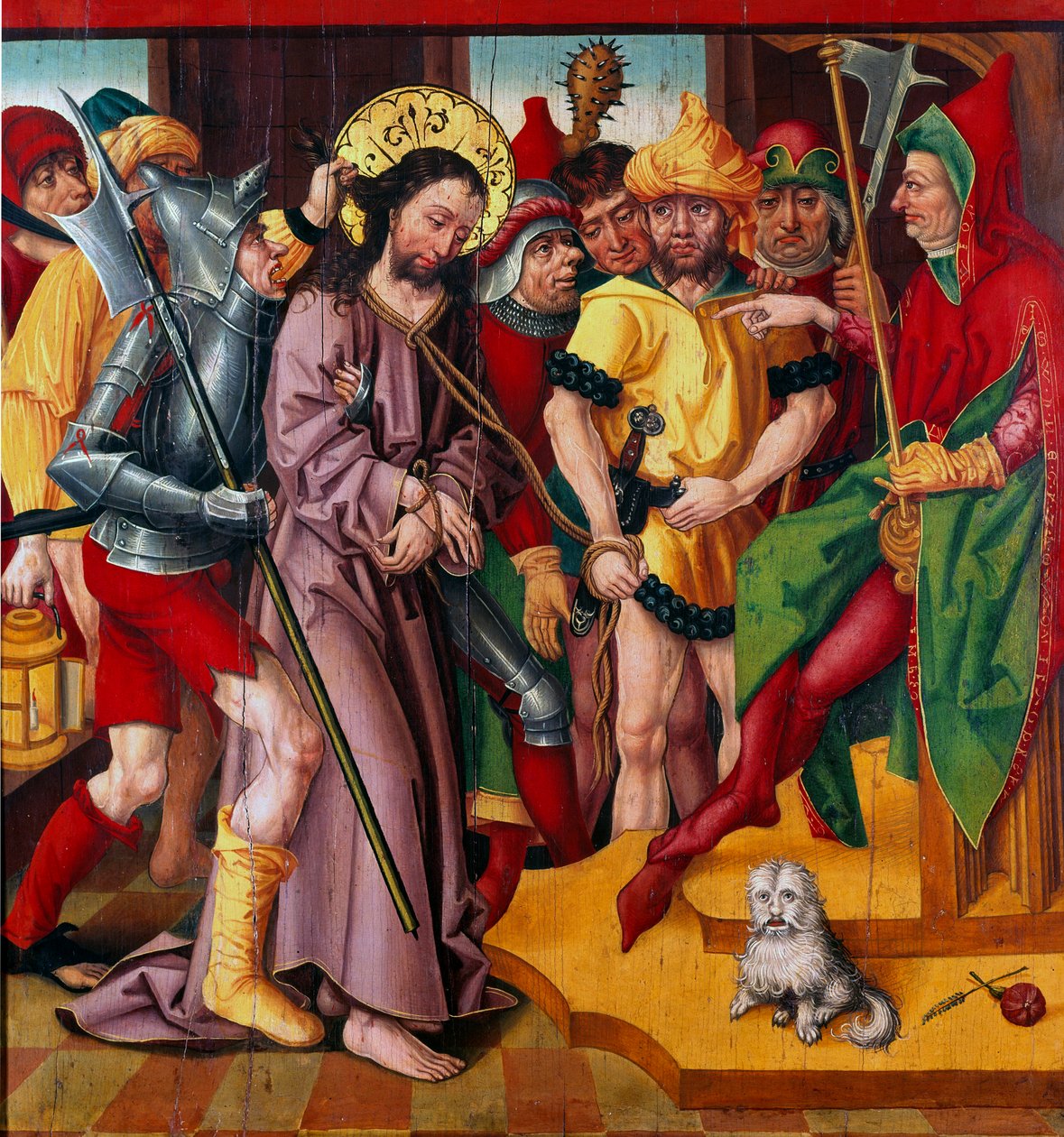 Jesus foran Herodes Antipas Panel av altertavlen av Mesterens lidenskap ved nelliken i Baden (1400-tallet) Dijon, Museum of Fine Arts av Master of the Baden Carnation