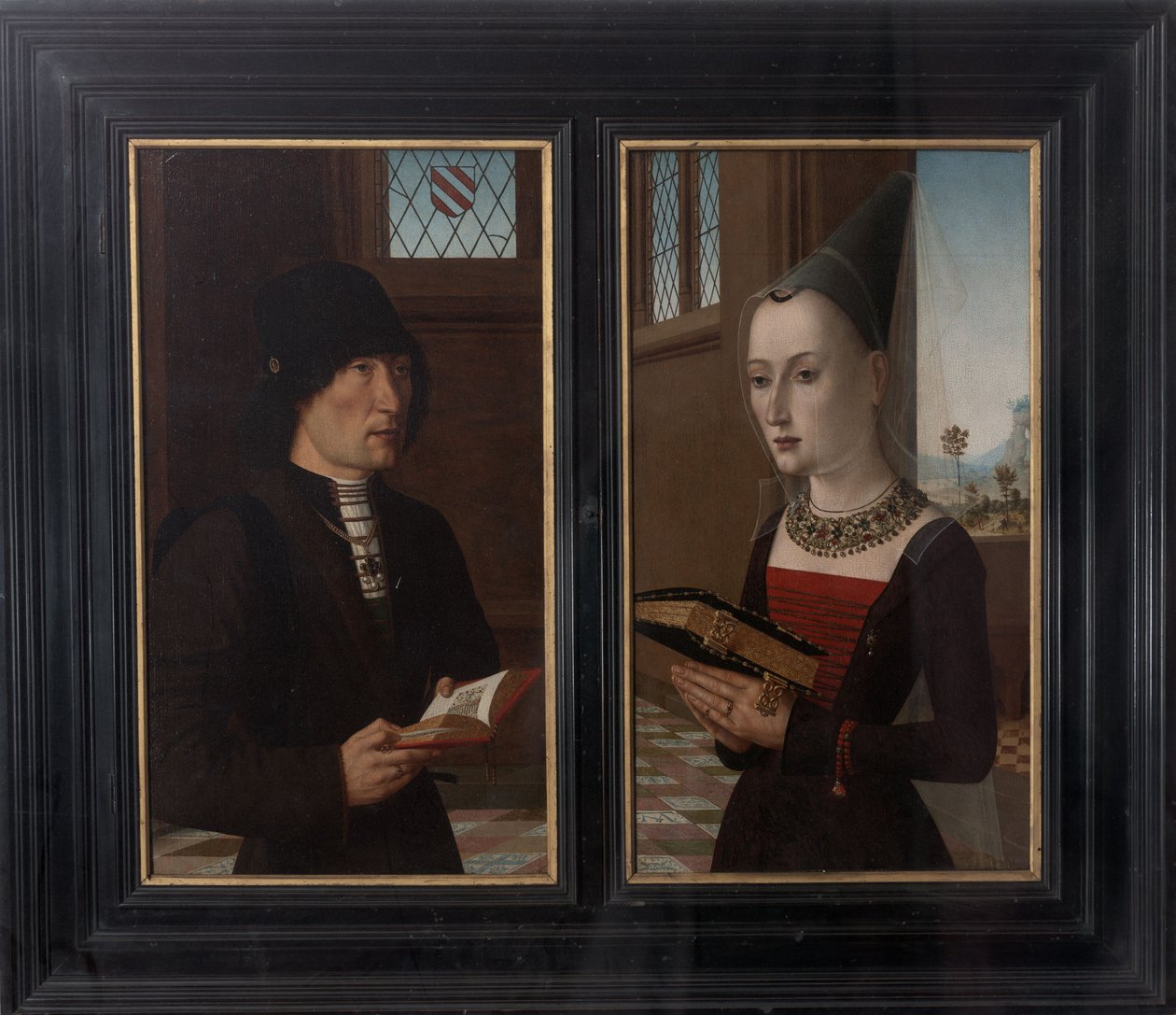 Portretter av bankmannen Pierantonio Baroncelli og hans kone Maria Bonciani, 1489 av Master of the Baroncelli Portraits