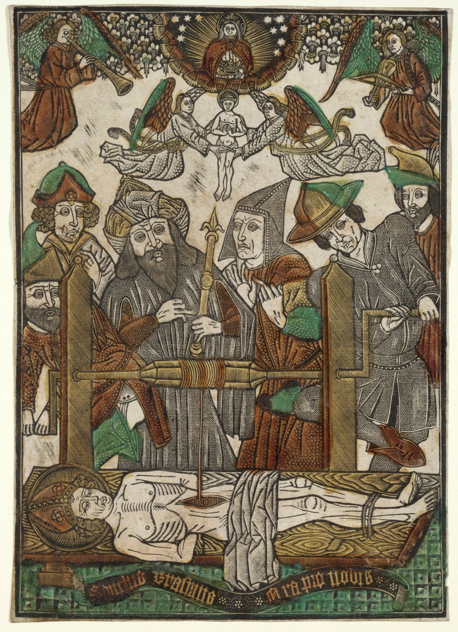 St. Erasmuss martyrium av Master of the Bergwolken