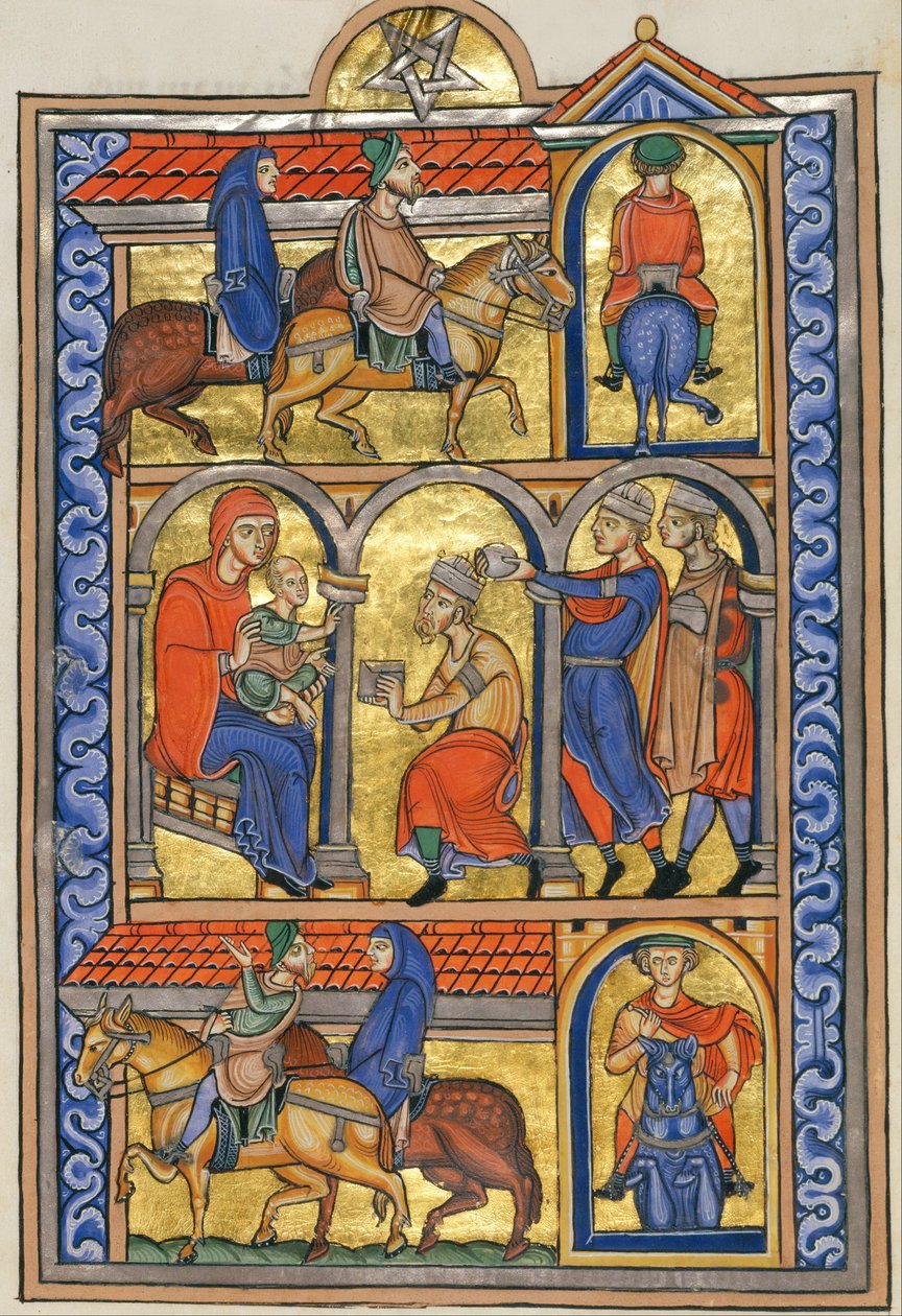 Tilbedelse av magiene av Master of the Berthold Sacramentary