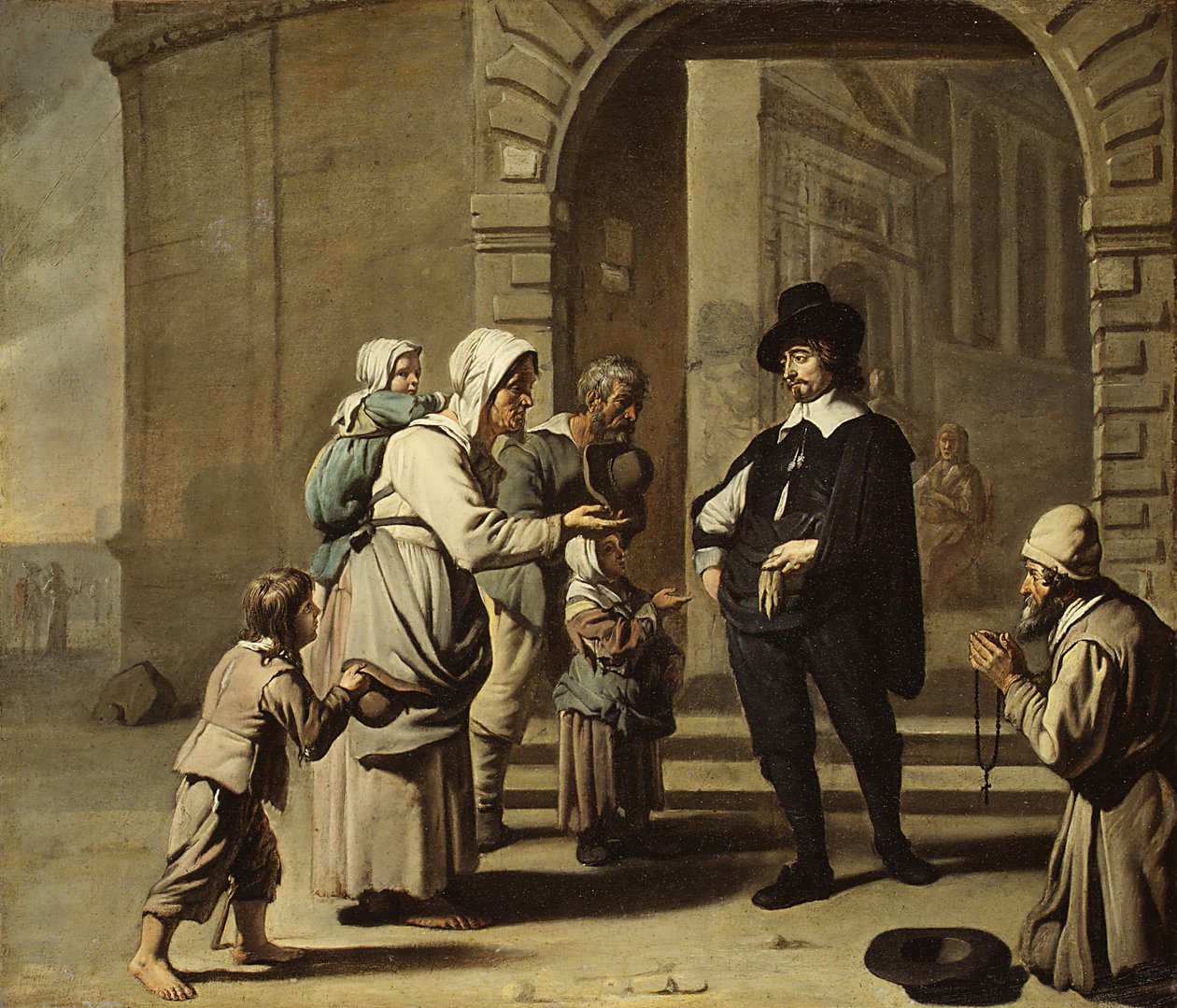 Tiggere ved en døråpning av Master of the Béguins