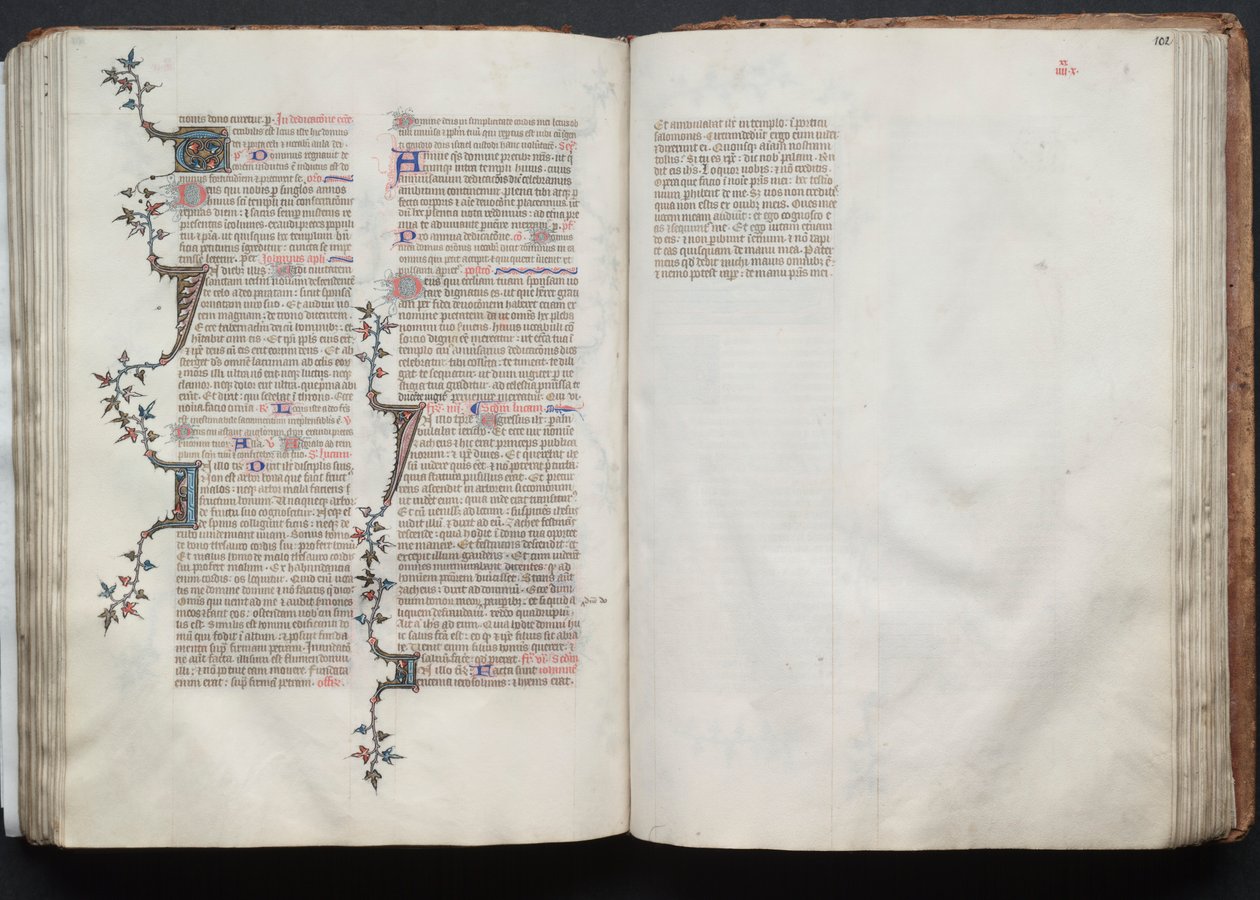 The Gotha Missal: Fol. 102r, tekst, ca. 1375. av Master of the Boqueteaux