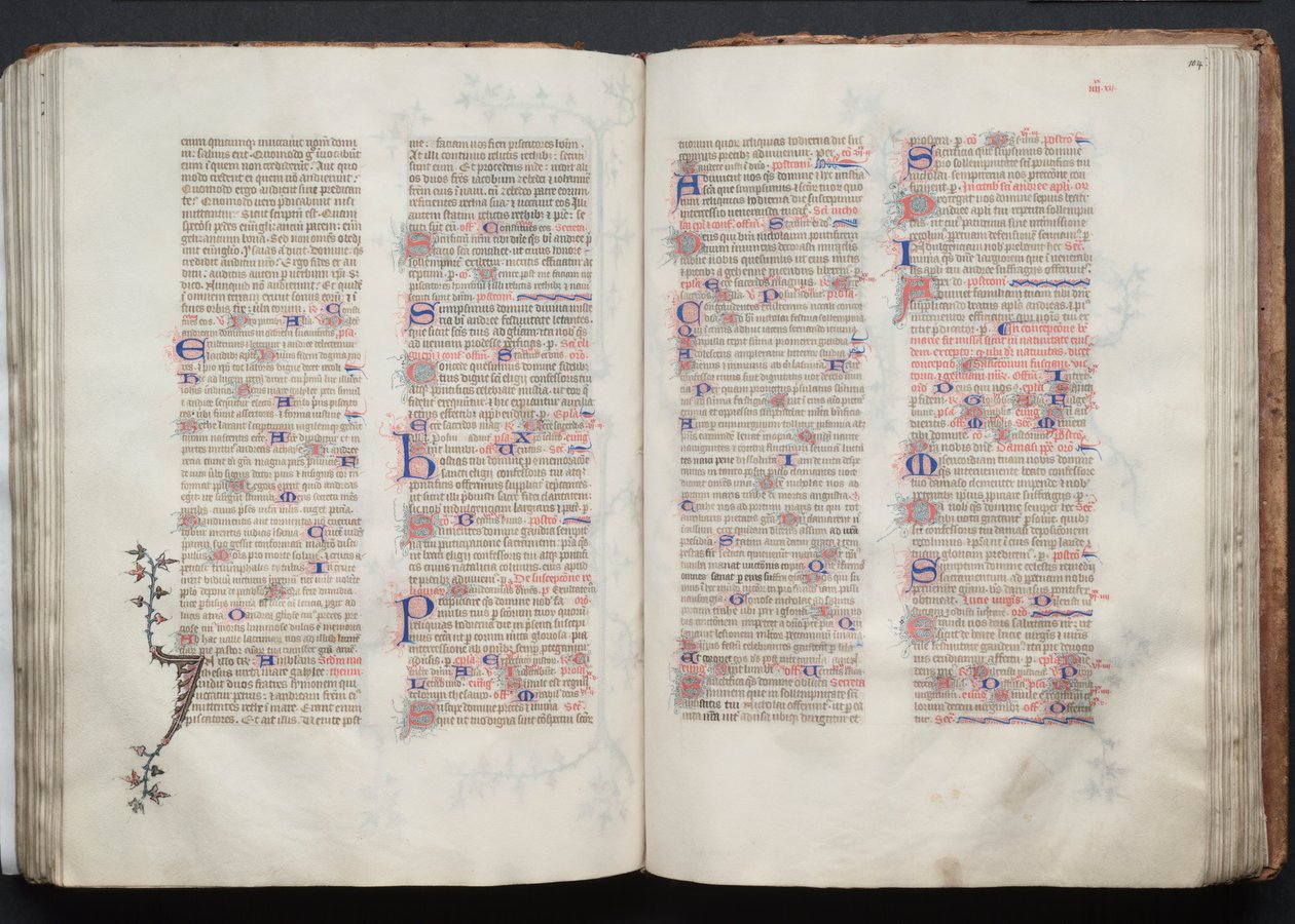 The Gotha Missal: Fol. 103v, tekst, ca. 1375. av Master of the Boqueteaux