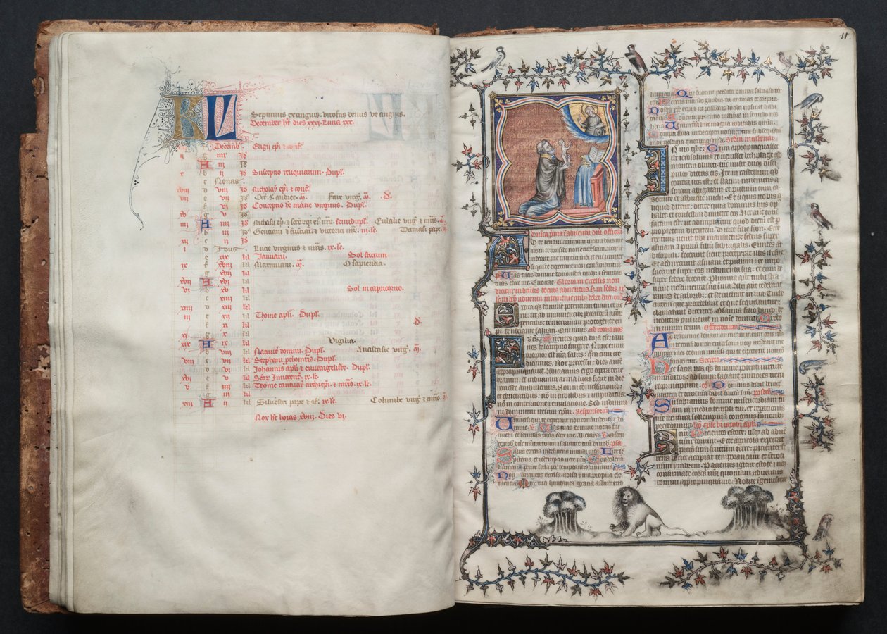 The Gotha Missal: Fol. 10v, tekst , ca. 1375. av Master of the Boqueteaux
