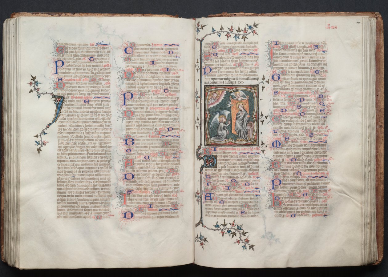 The Gotha Missal: Fol. 110r, Bebudelsen, ca. 1375. av Master of the Boqueteaux