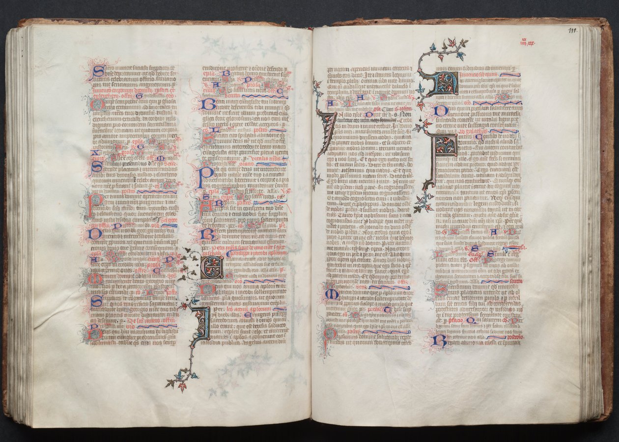 The Gotha Missal: Fol. 111r, tekst, ca. 1375. av Master of the Boqueteaux