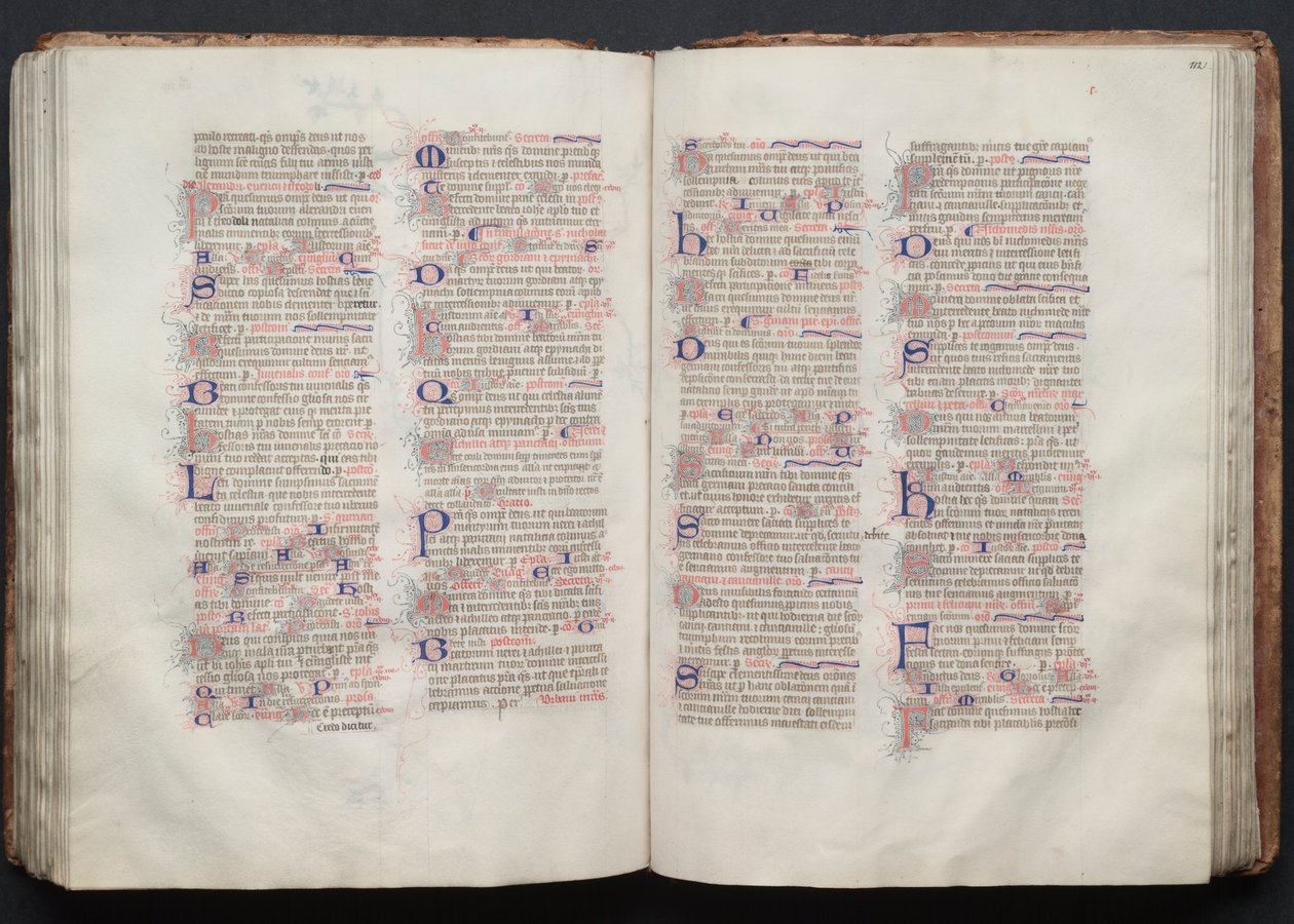 The Gotha Missal: Fol. 112r, tekst, ca. 1375. av Master of the Boqueteaux