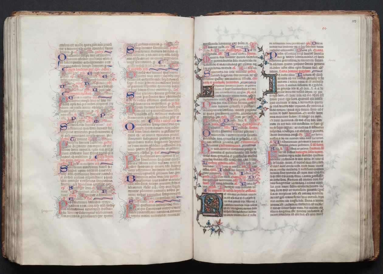 The Gotha Missal: Fol. 112v, tekst, ca. 1375. av Master of the Boqueteaux