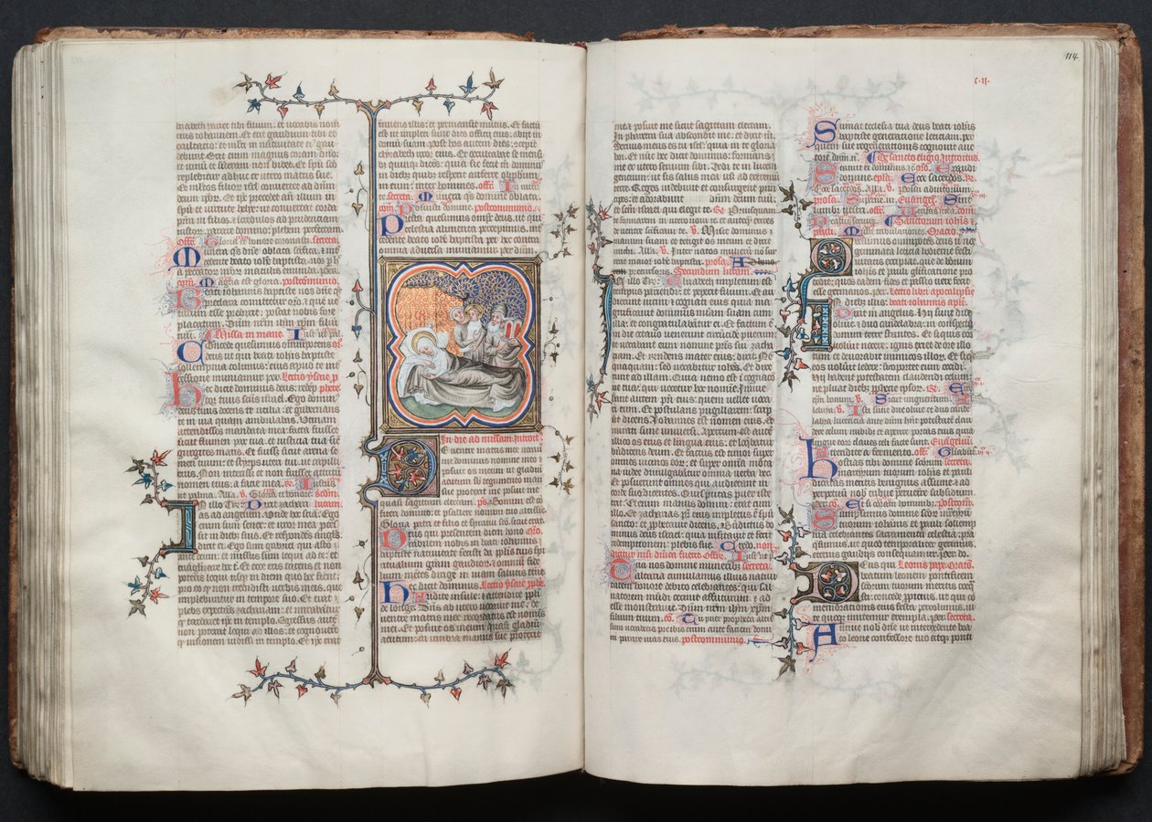 The Gotha Missal: Fol. 114r, tekst, ca. 1375. av Master of the Boqueteaux
