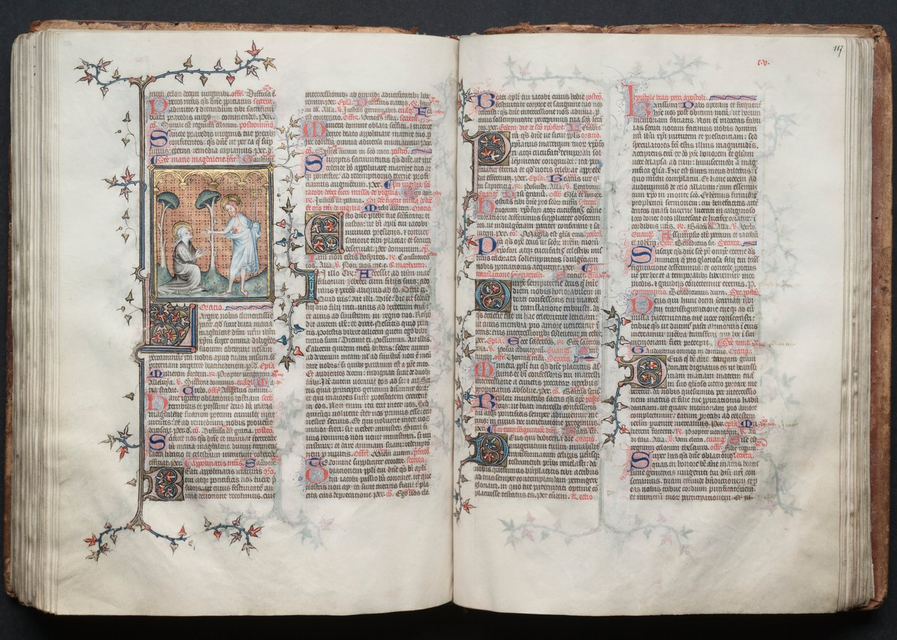 The Gotha Missal: Fol. 117r, tekst, ca. 1375. av Master of the Boqueteaux