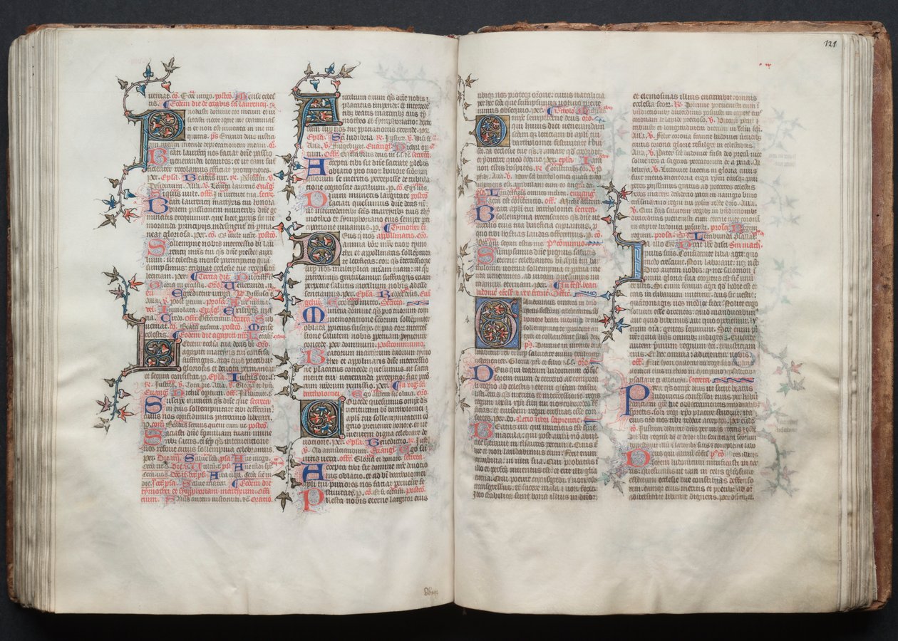 The Gotha Missal: Fol. 121r, tekst, ca. 1375. av Master of the Boqueteaux