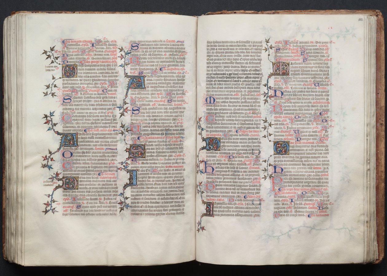 The Gotha Missal: Fol. 122r, tekst, ca. 1375. av Master of the Boqueteaux