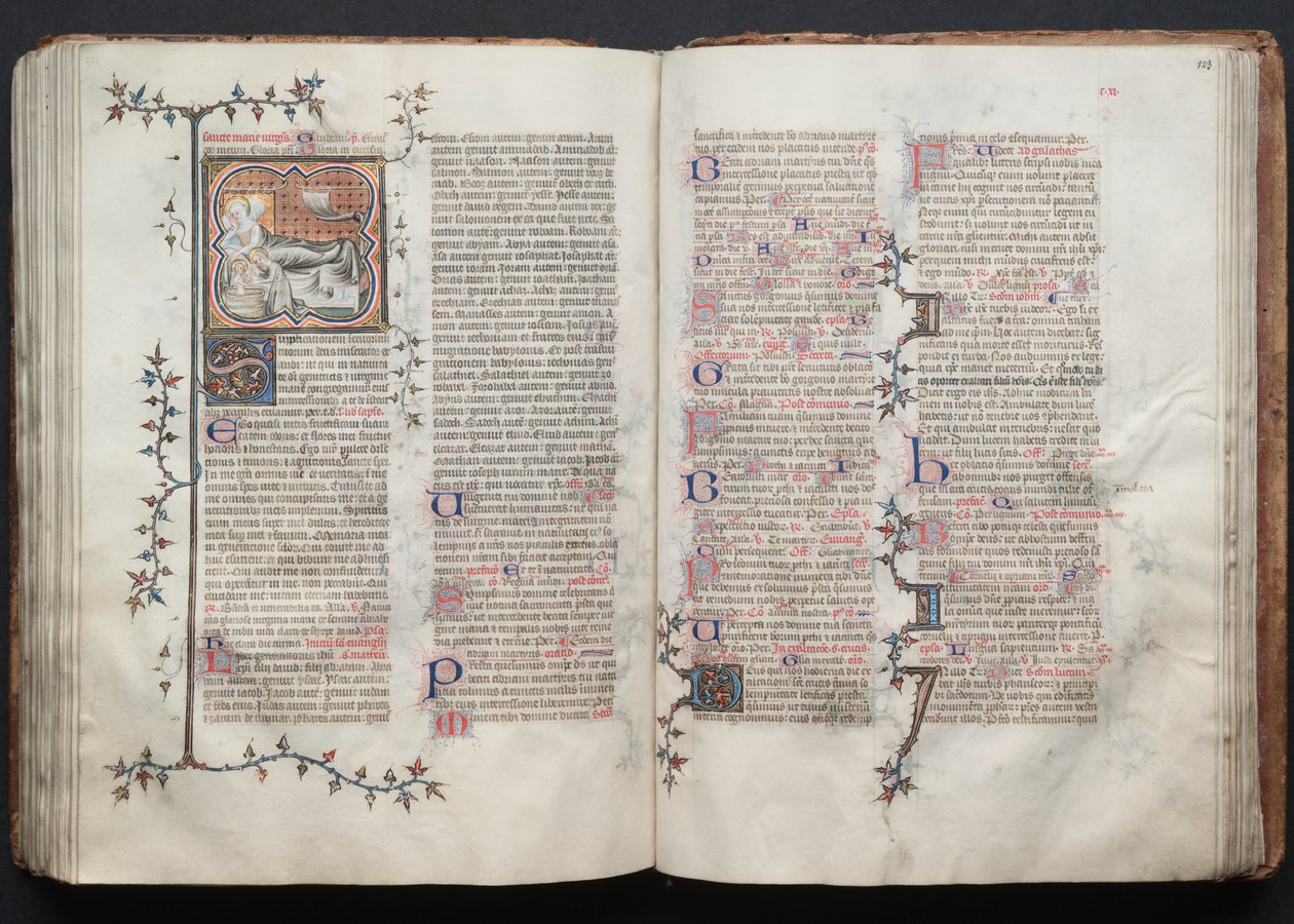 The Gotha Missal: Fol. 123r, tekst, ca. 1375. av Master of the Boqueteaux