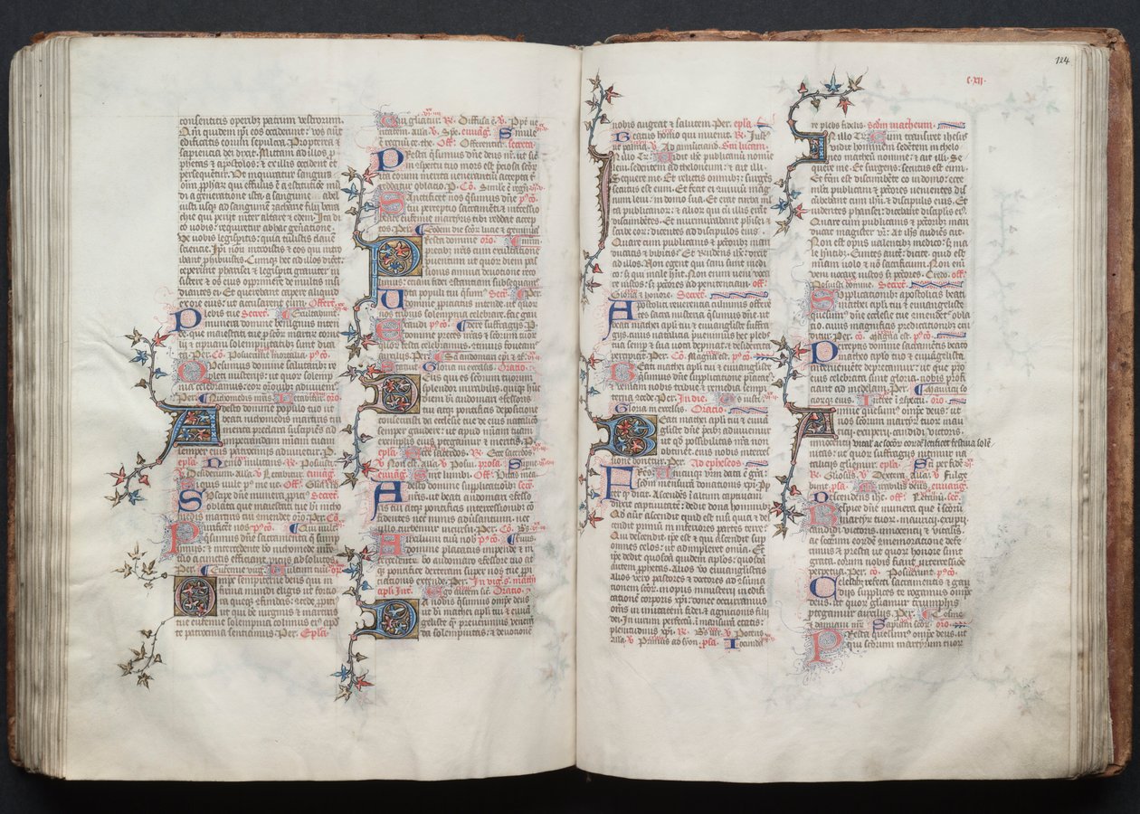 The Gotha Missal: Fol. 124r, tekst, ca. 1375. av Master of the Boqueteaux