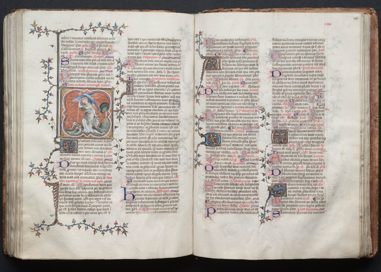 The Gotha Missal: Fol. 125r, tekst, ca. 1375. av Master of the Boqueteaux
