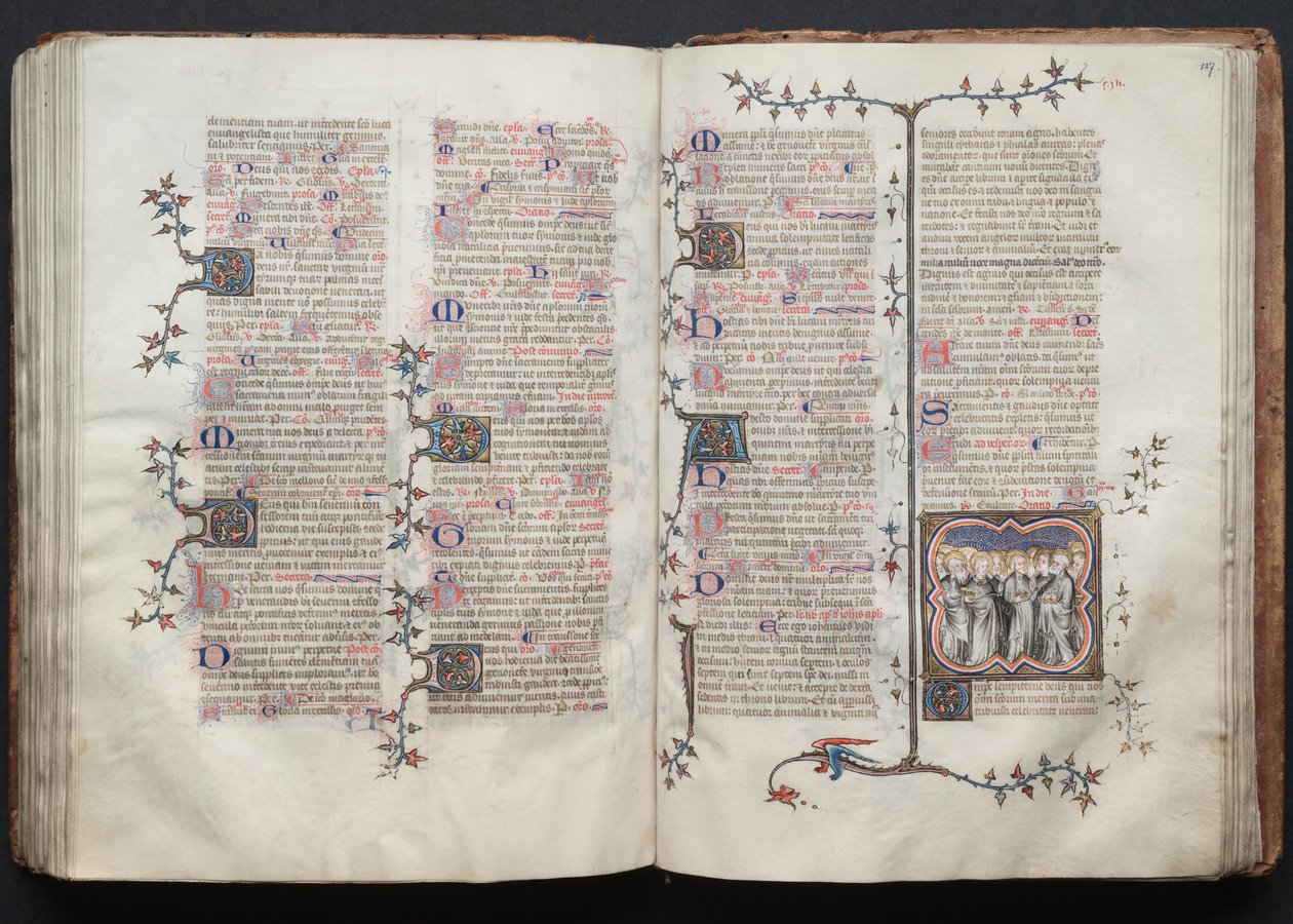 The Gotha Missal: Fol. 126v, tekst, ca. 1375. av Master of the Boqueteaux