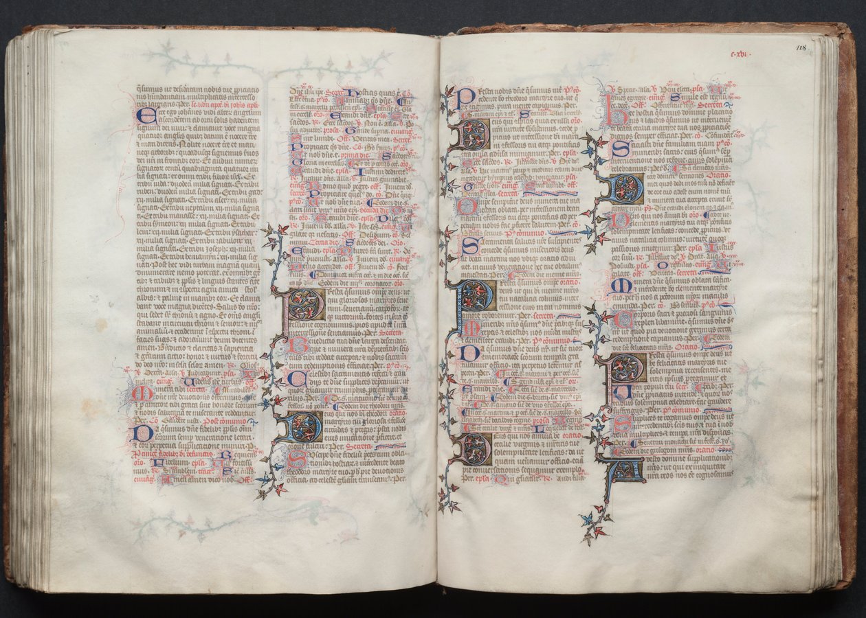 The Gotha Missal: Fol. 127v, tekst, ca. 1375. av Master of the Boqueteaux