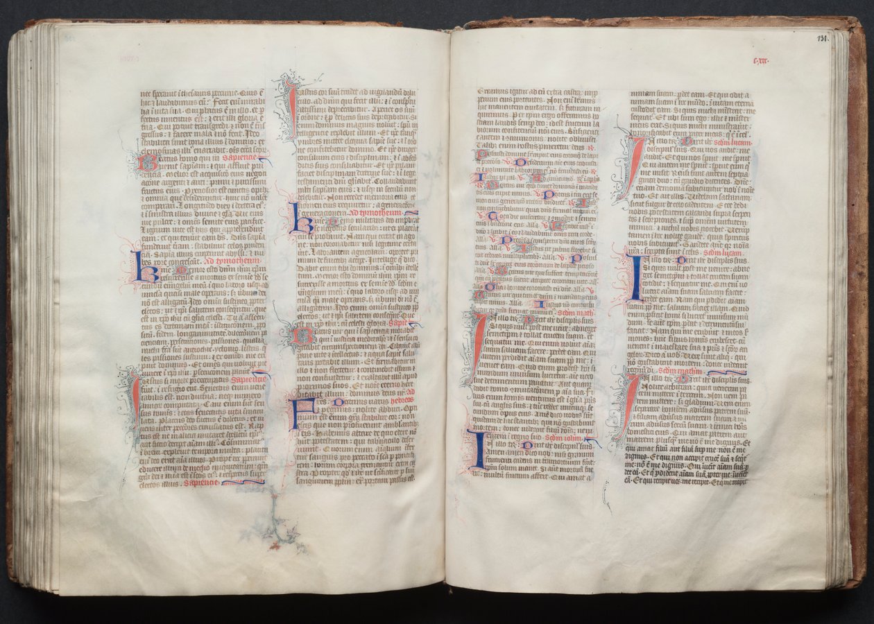 The Gotha Missal: Fol. 130v, tekst, ca. 1375. av Master of the Boqueteaux