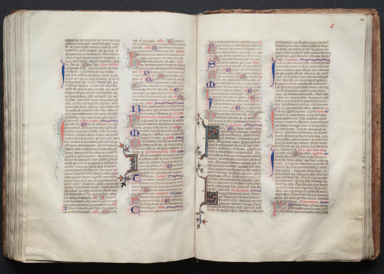 The Gotha Missal: Fol. 132r, tekst, ca. 1375. av Master of the Boqueteaux