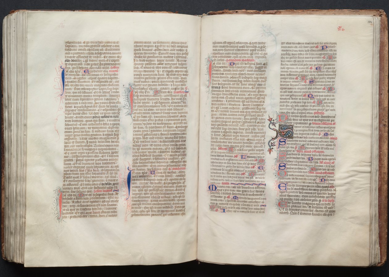 The Gotha Missal: Fol. 133v, tekst, ca. 1375. av Master of the Boqueteaux