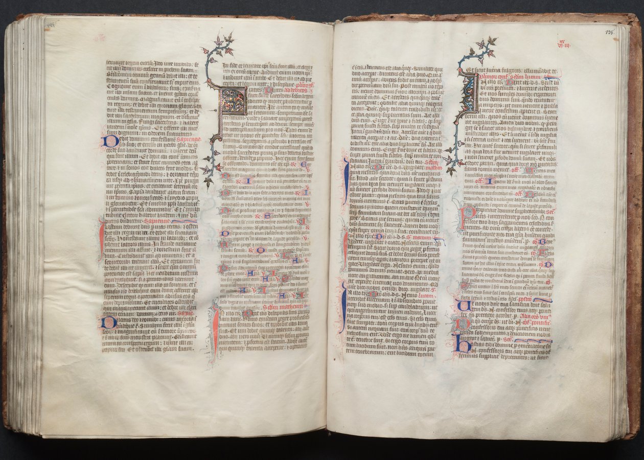 The Gotha Missal: Fol. 135r, tekst, ca. 1375. av Master of the Boqueteaux