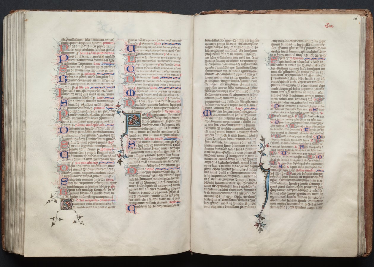 The Gotha Missal: Fol. 136r, tekst, ca. 1375. av Master of the Boqueteaux