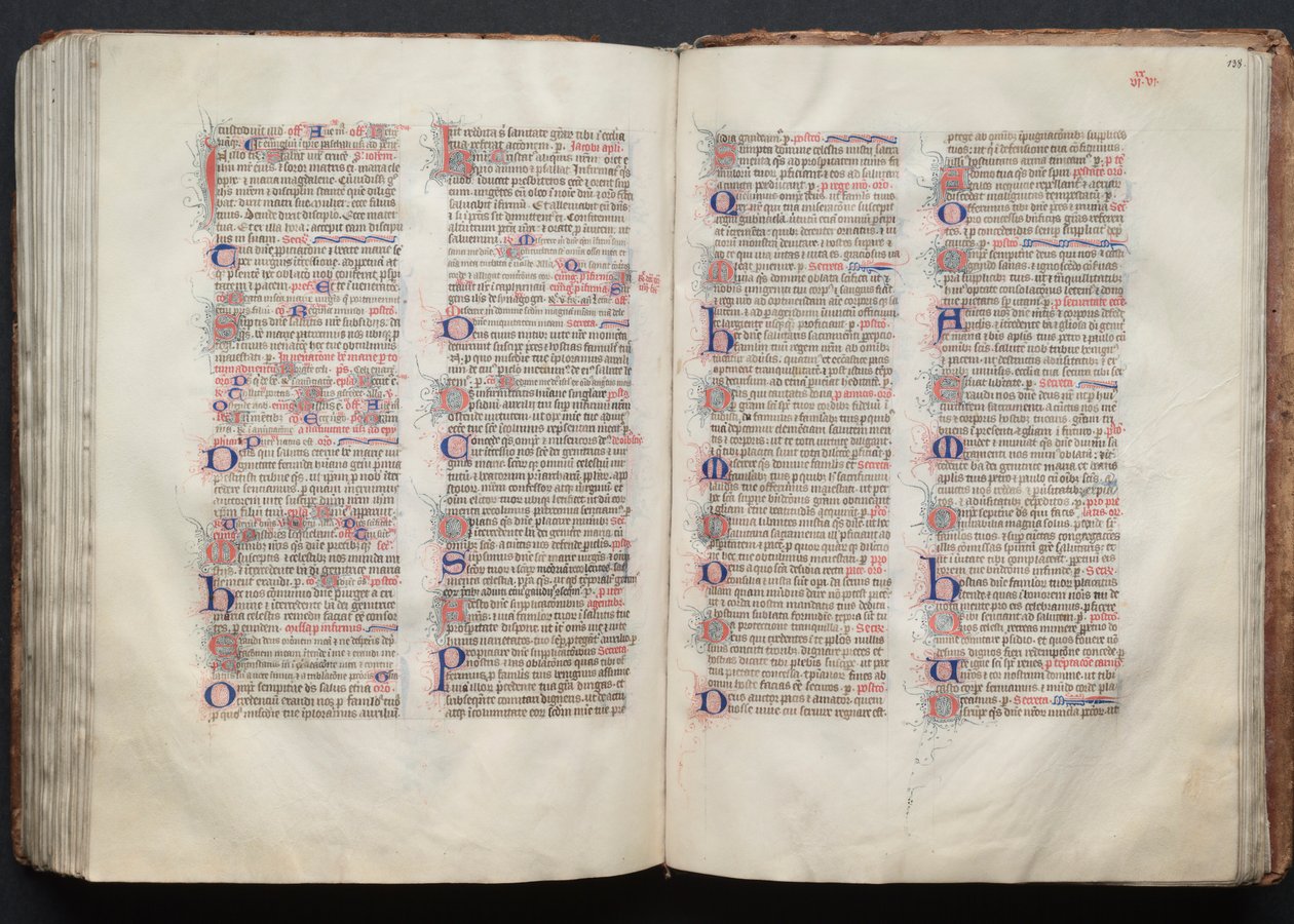 The Gotha Missal: Fol. 138r, tekst, ca. 1375. av Master of the Boqueteaux