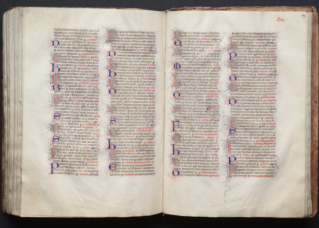 The Gotha Missal: Fol. 138v, tekst, ca. 1375. av Master of the Boqueteaux