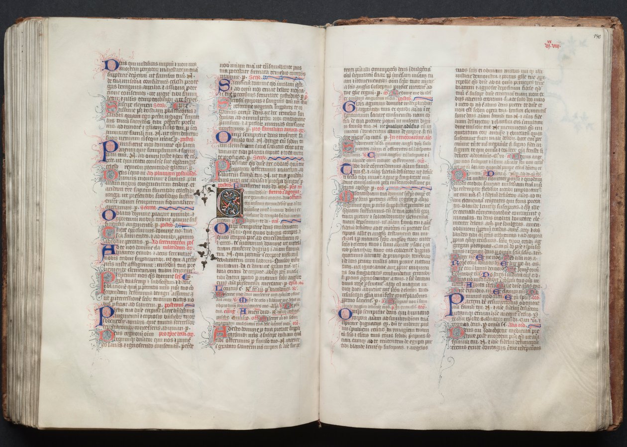 The Gotha Missal: Fol. 140r, tekst, ca. 1375. av Master of the Boqueteaux